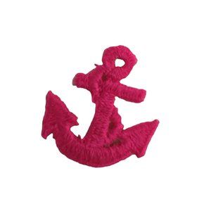 SOLD. Nautical Anchor Rope Neon Pink Iron-On Patch Vintage 80s